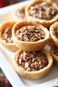 mini pies stacked on serving tray