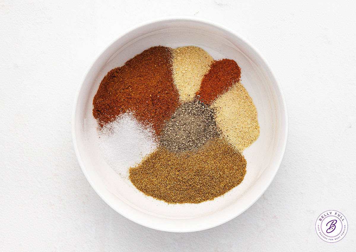 Chili seasoning ingredients in a bowl