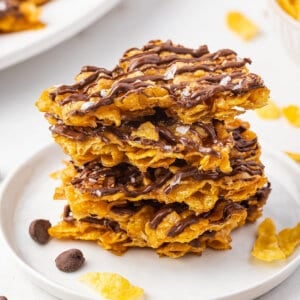 A stack of pieces of cornflake brittle