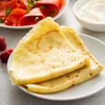 folded crepes on plate