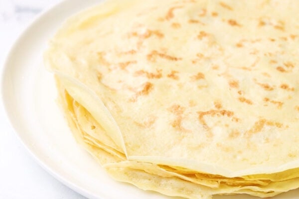 stack of crepes on plate