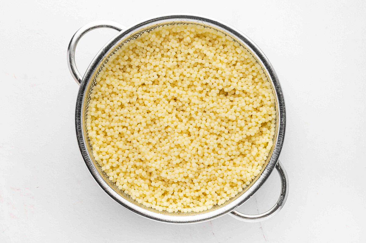 Acini di pepe pasta in a pot