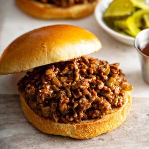 close up sloppy joes