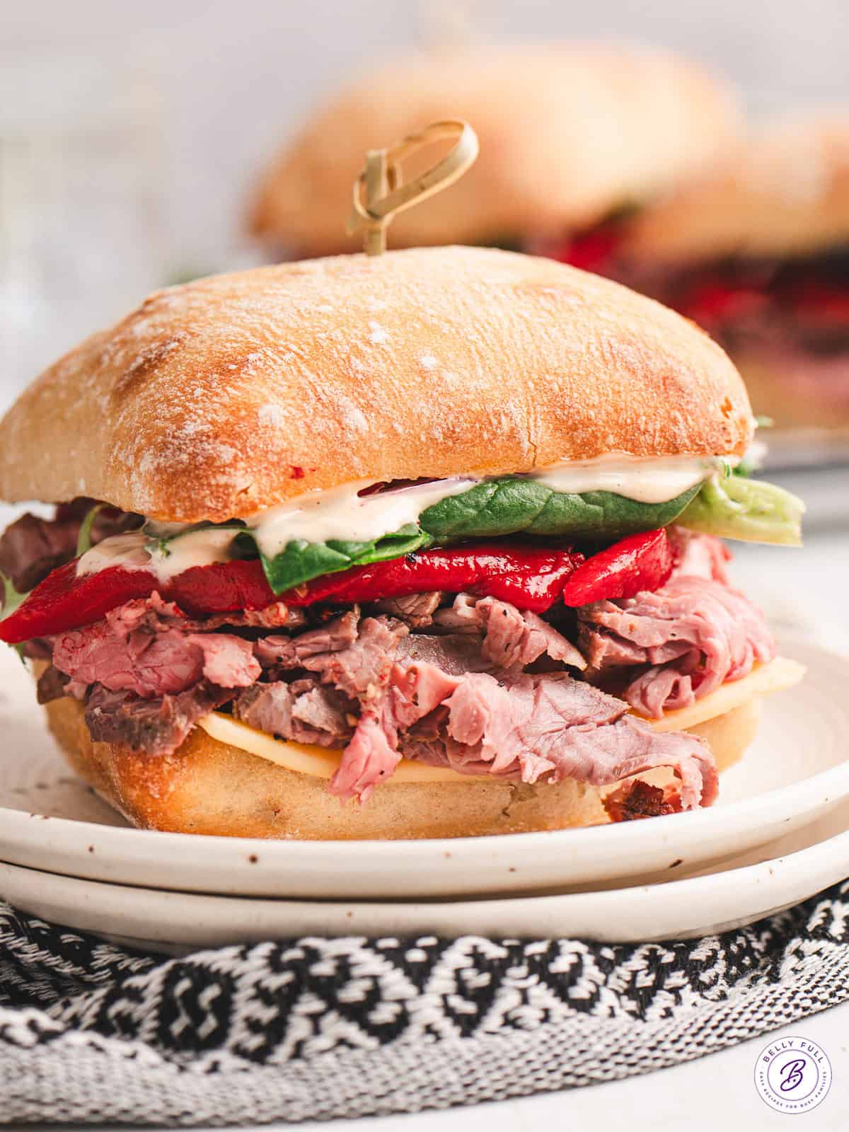 An El Matador Sandwich on white plates