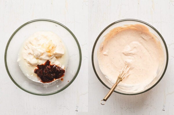 Combining ingredients for chipotle aioli