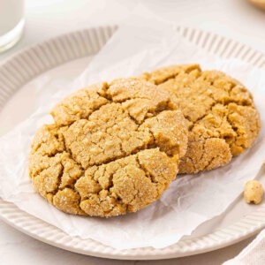 Peanut butter cookies for 2 on a white plate