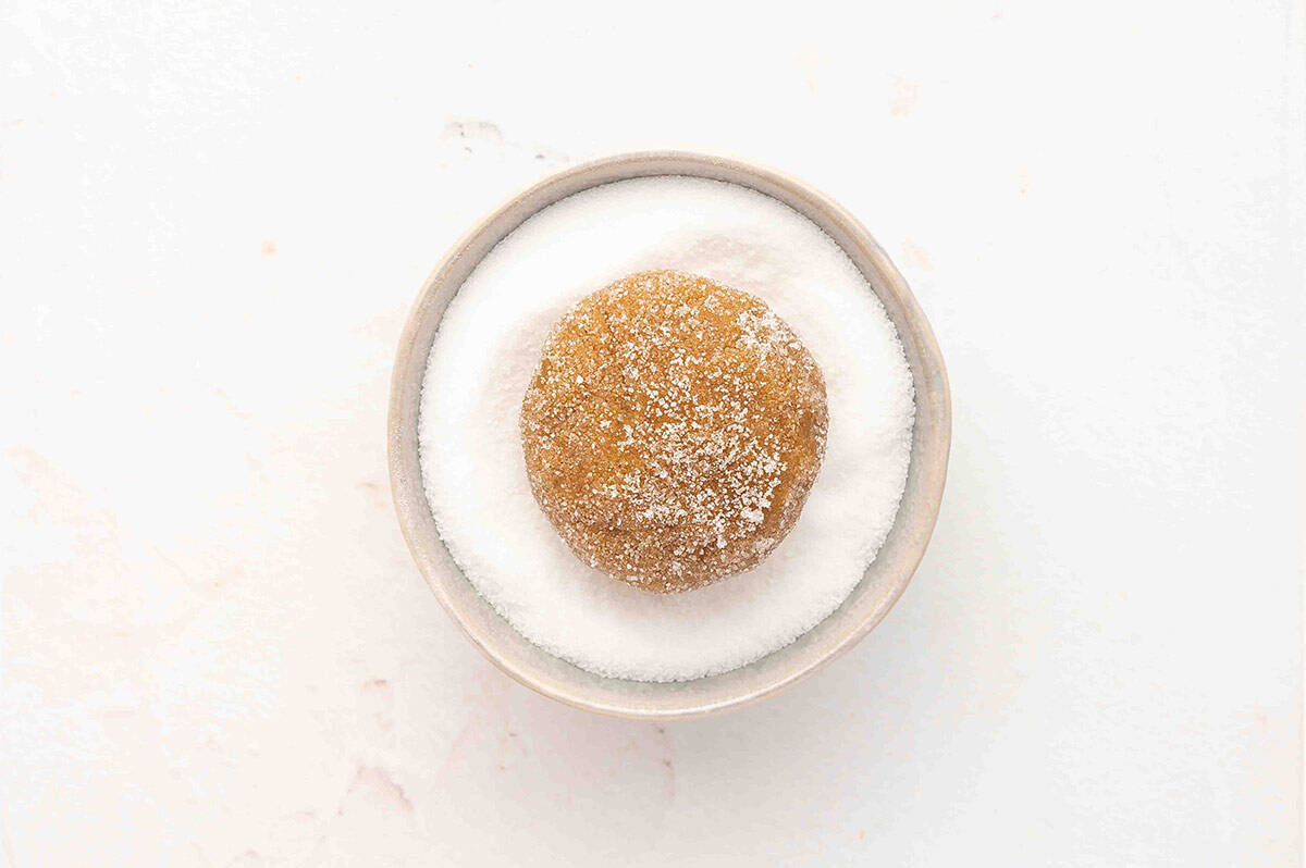 A ball of peanut butter cookie dough