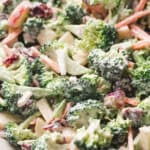 Close up of broccoli apple salad