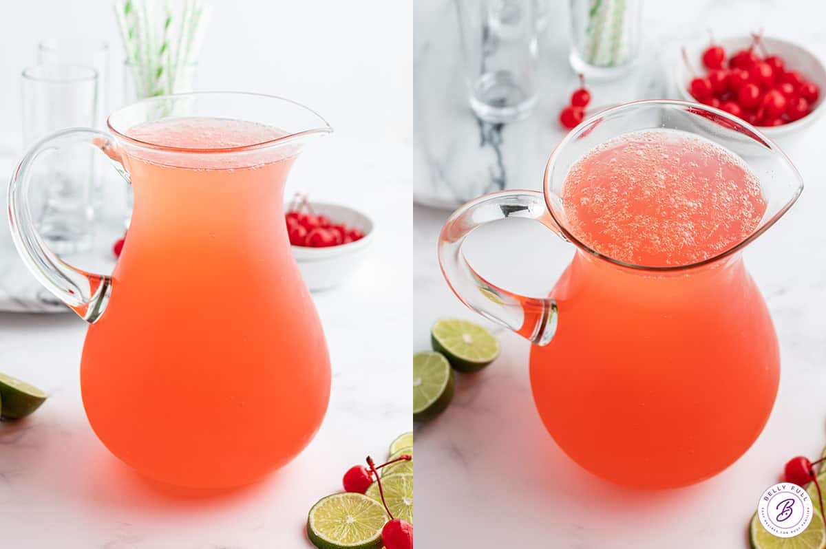 pitcher filled with Cherry Limeade and ice