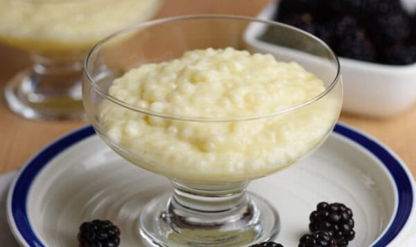 tapioca pudding in dessert cup