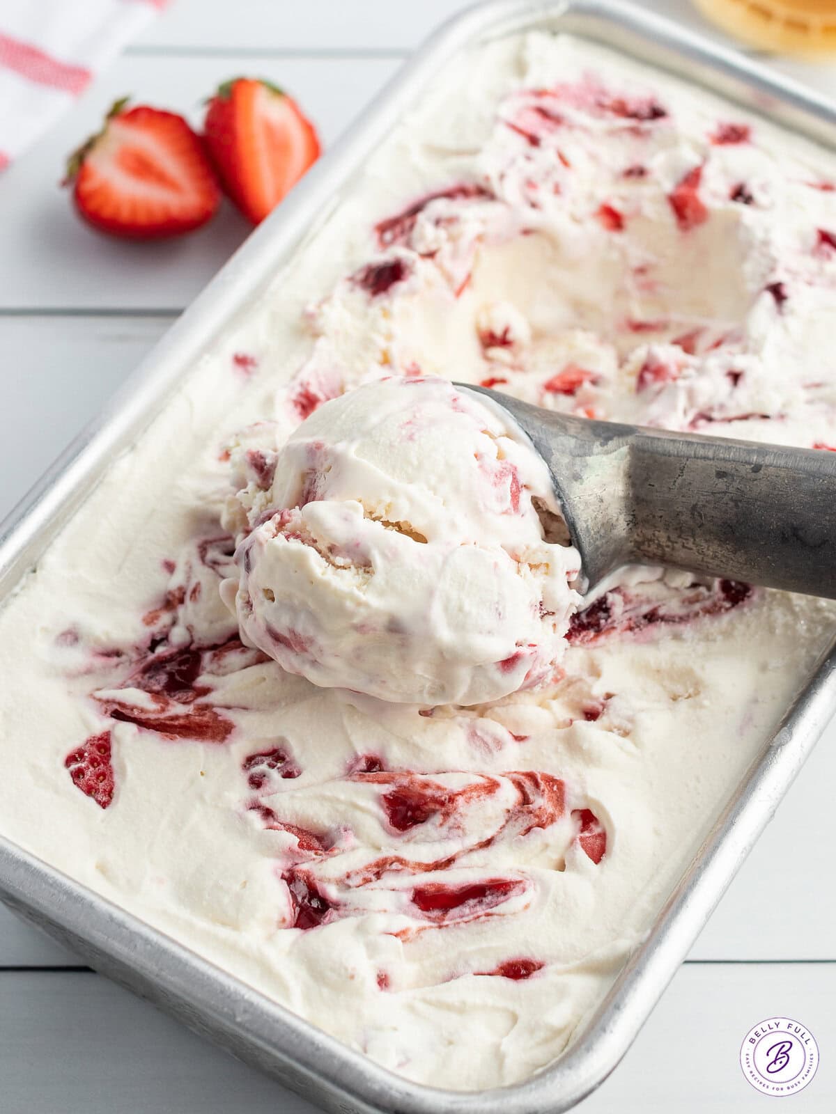 No Churn Strawberry Ice Cream