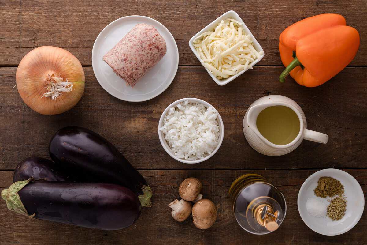 Stuffed eggplant ingredients