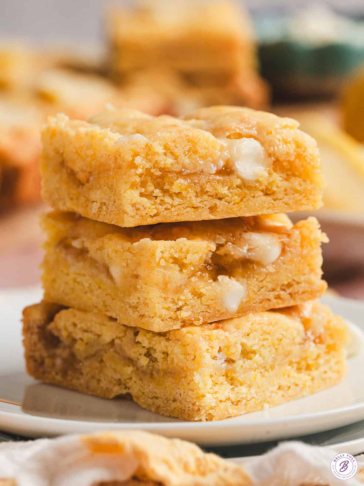 stack of 3 lemon gooey bars
