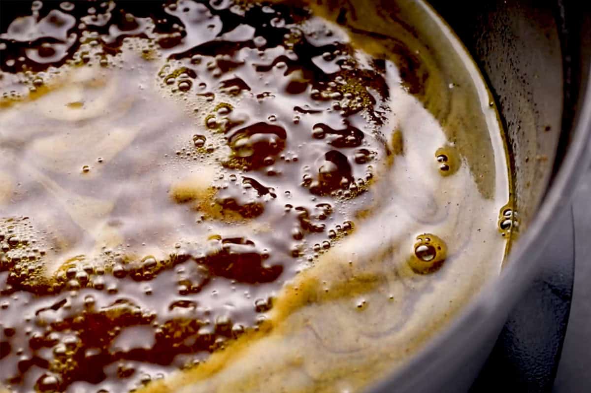 brine simmering in pot