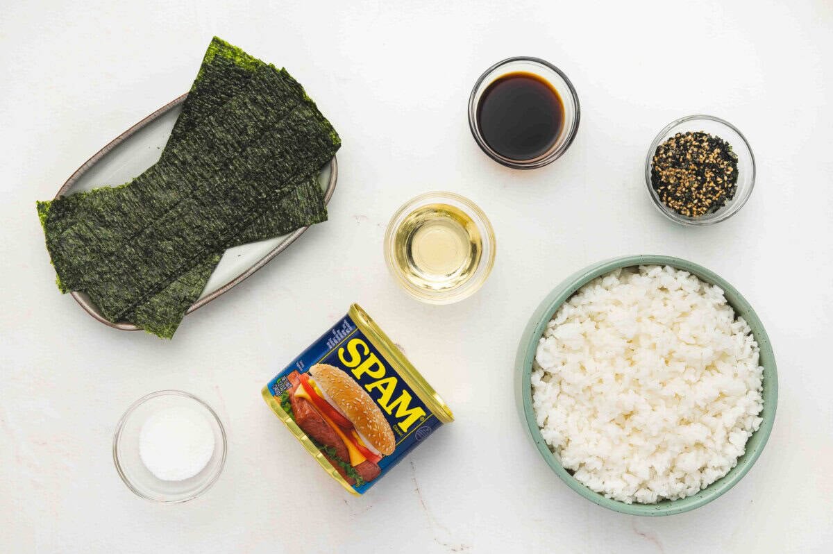 Spam musubi ingredients