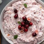 overhead serving bowl of Cranberry Fluff