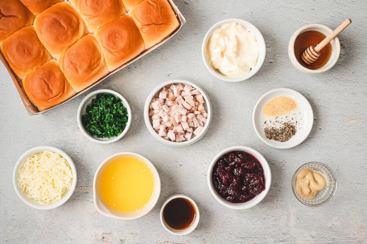ingredients for cranberry turkey sliders