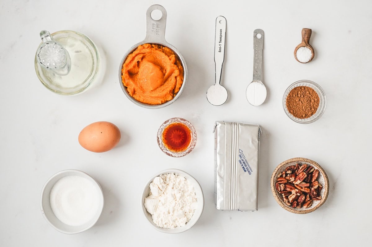 ingredients for pumpkin cream cheese muffins