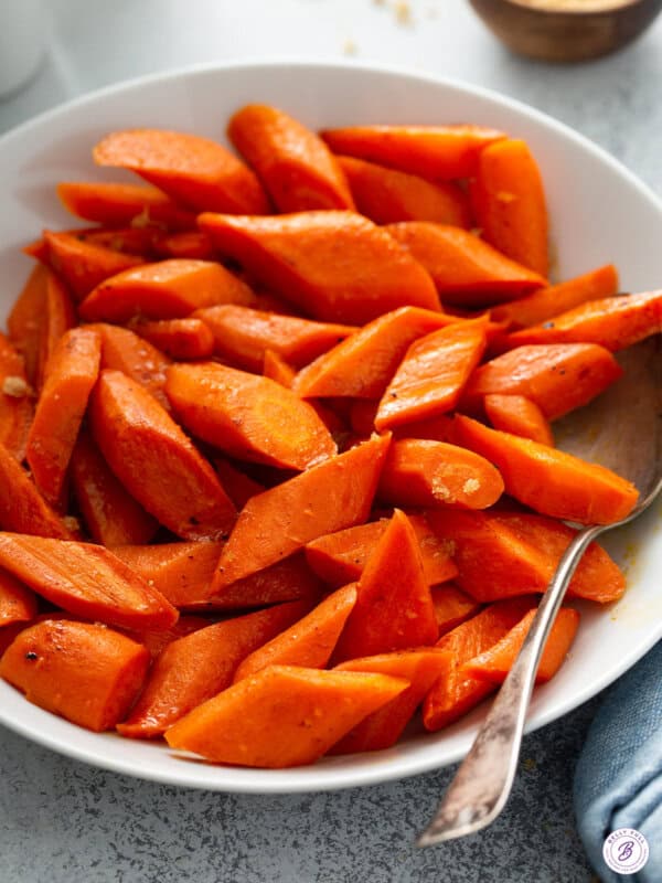 Oven Roasted Carrots in serving bowl