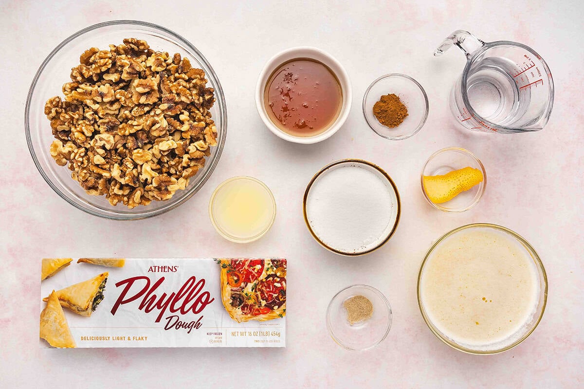 ingredients used to make Baklava