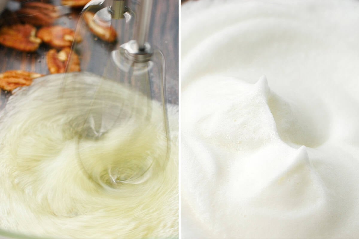 egg whites beaten to stiff peaks