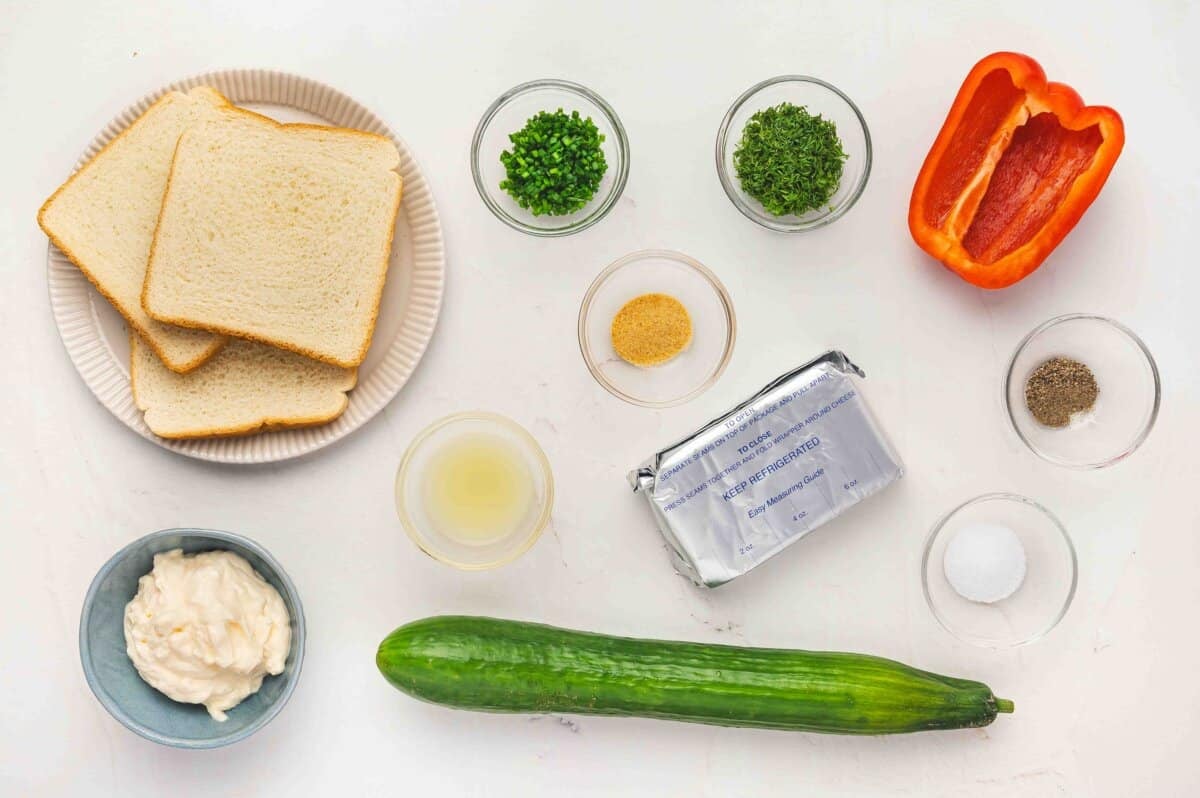 Christmas tree cucumber sandwiches ingredients