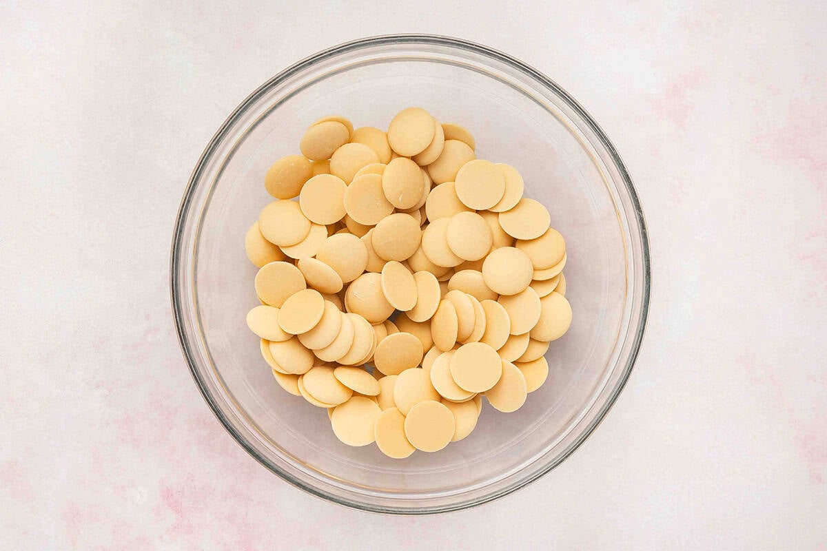 vanilla candy melts in mixing bowl
