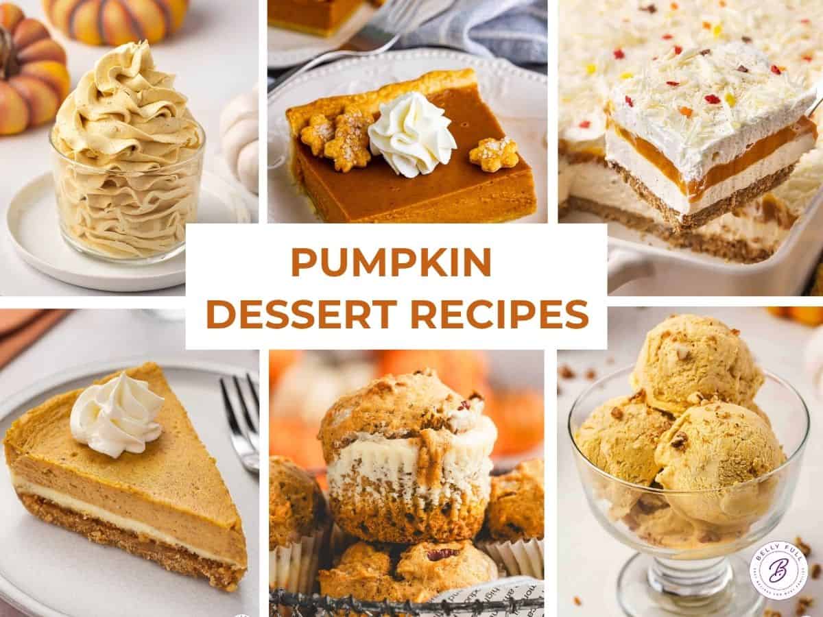 collage of pumpkin dessert recipes
