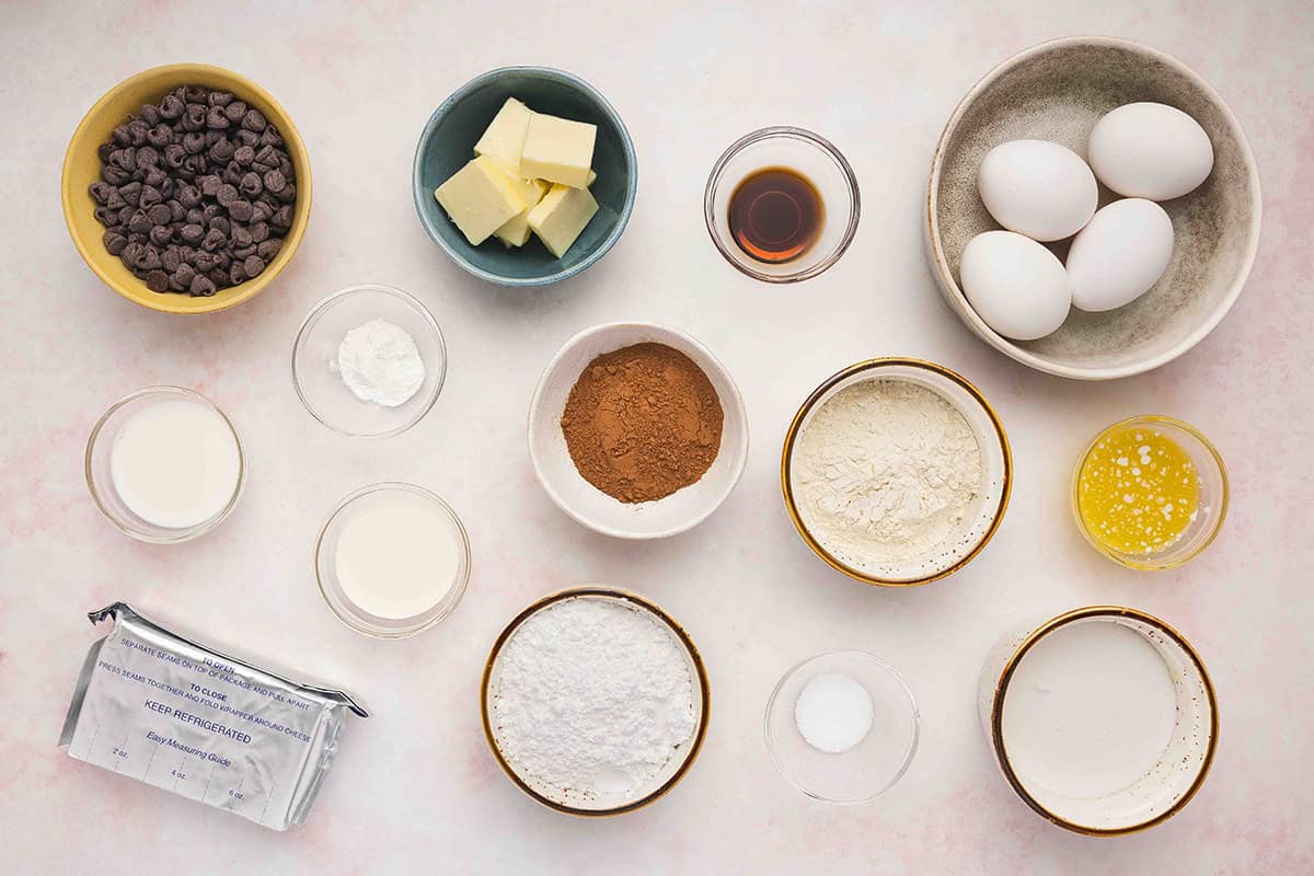 ingredients for Chocolate Swiss Roll