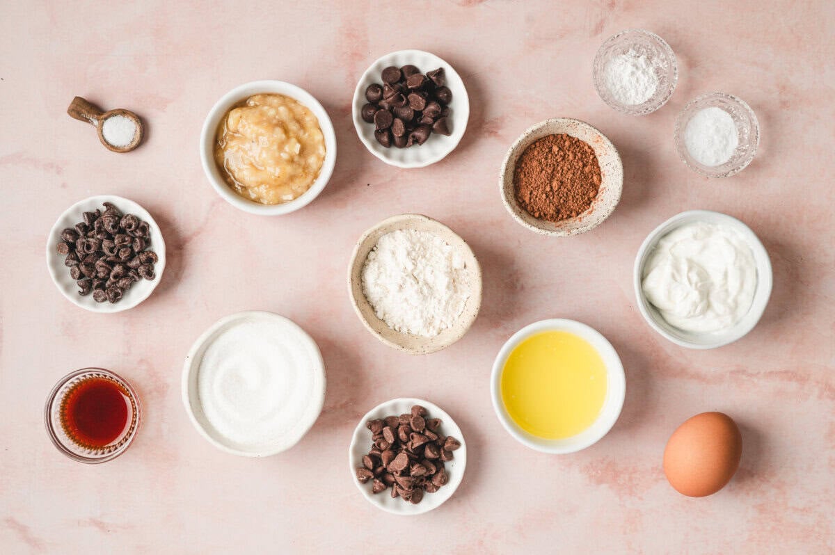 Ingredients for Triple Chocolate Banana Bread