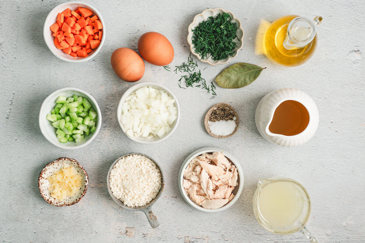 Avgolemono soup ingredients