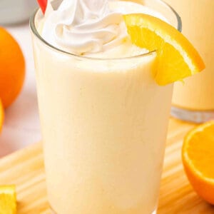 Orange Julius with whipped cream and straw