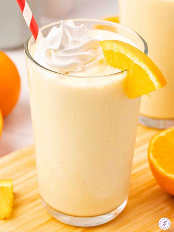 Orange Julius with whipped cream and straw