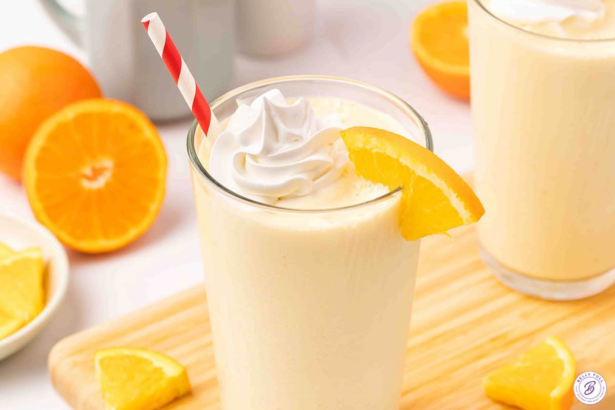Orange Julius with whipped cream and straw