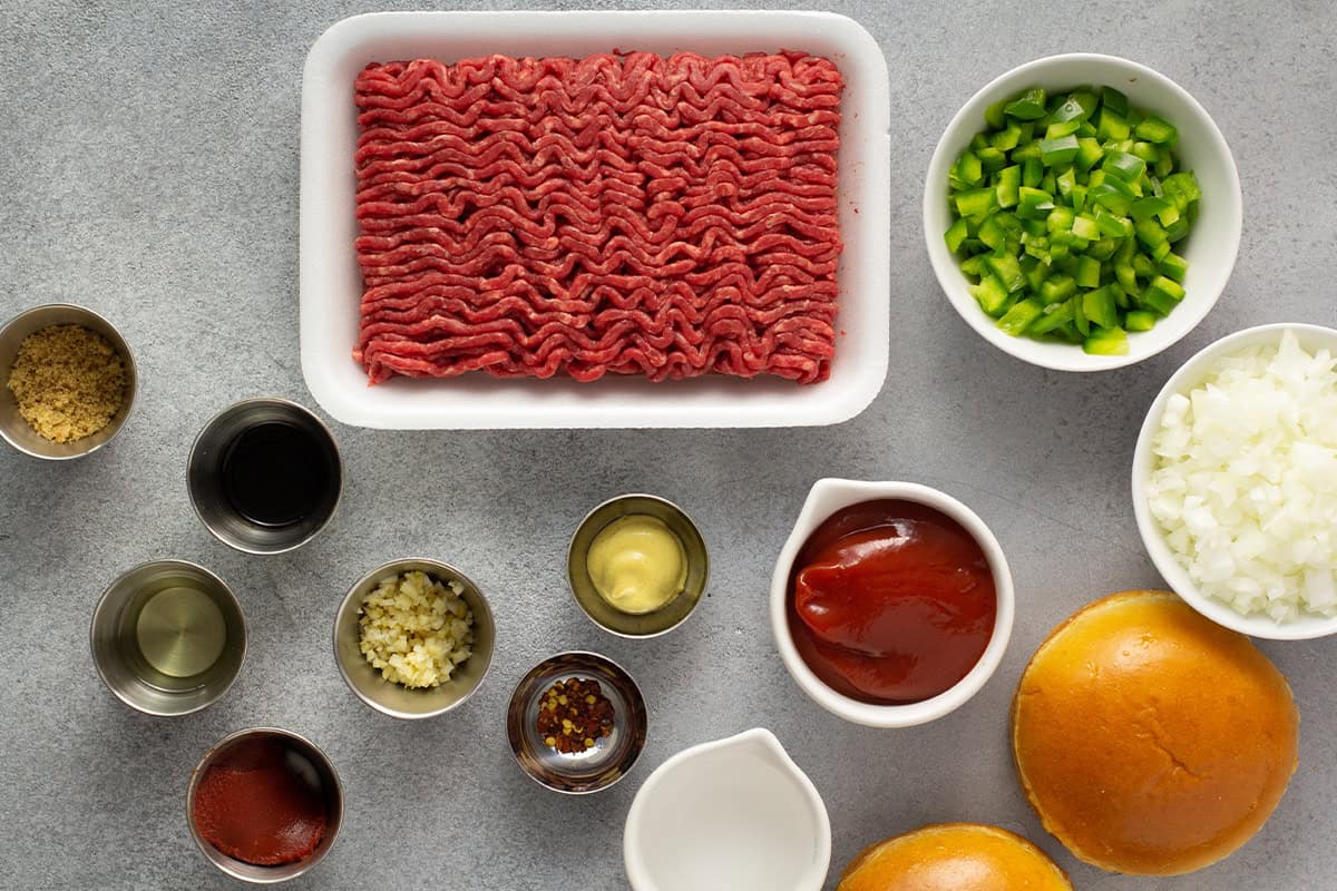 ingredients to make homemade sloppy joes