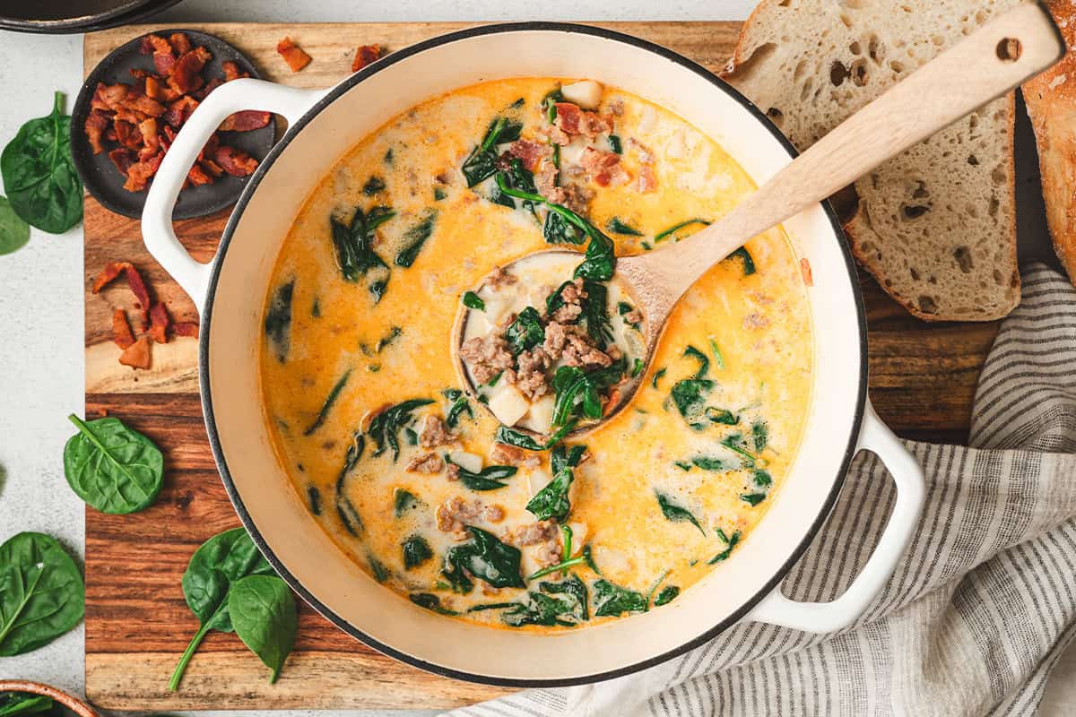 Zuppa Toscana soup in pot