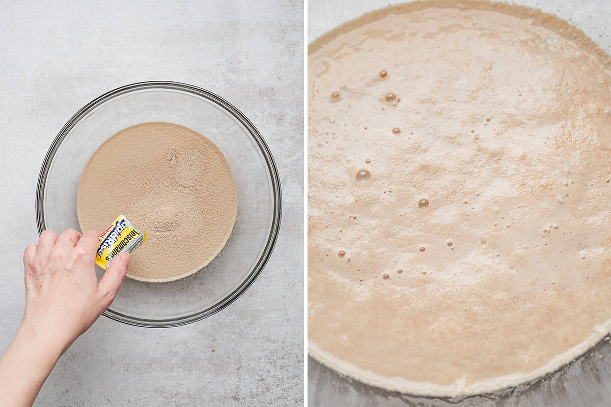 bloomed yeast in bowl