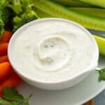 homemade ranch dip in bowl