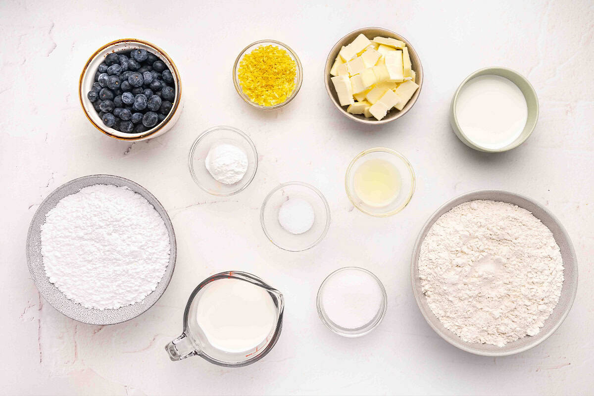 Lemon blueberry scones ingredients