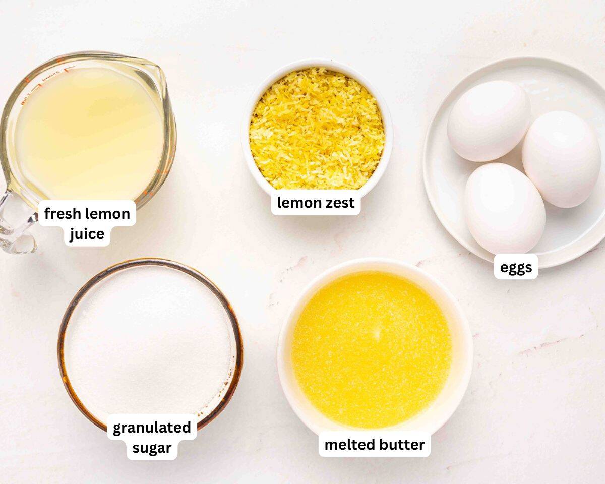Lemon curd ingredients
