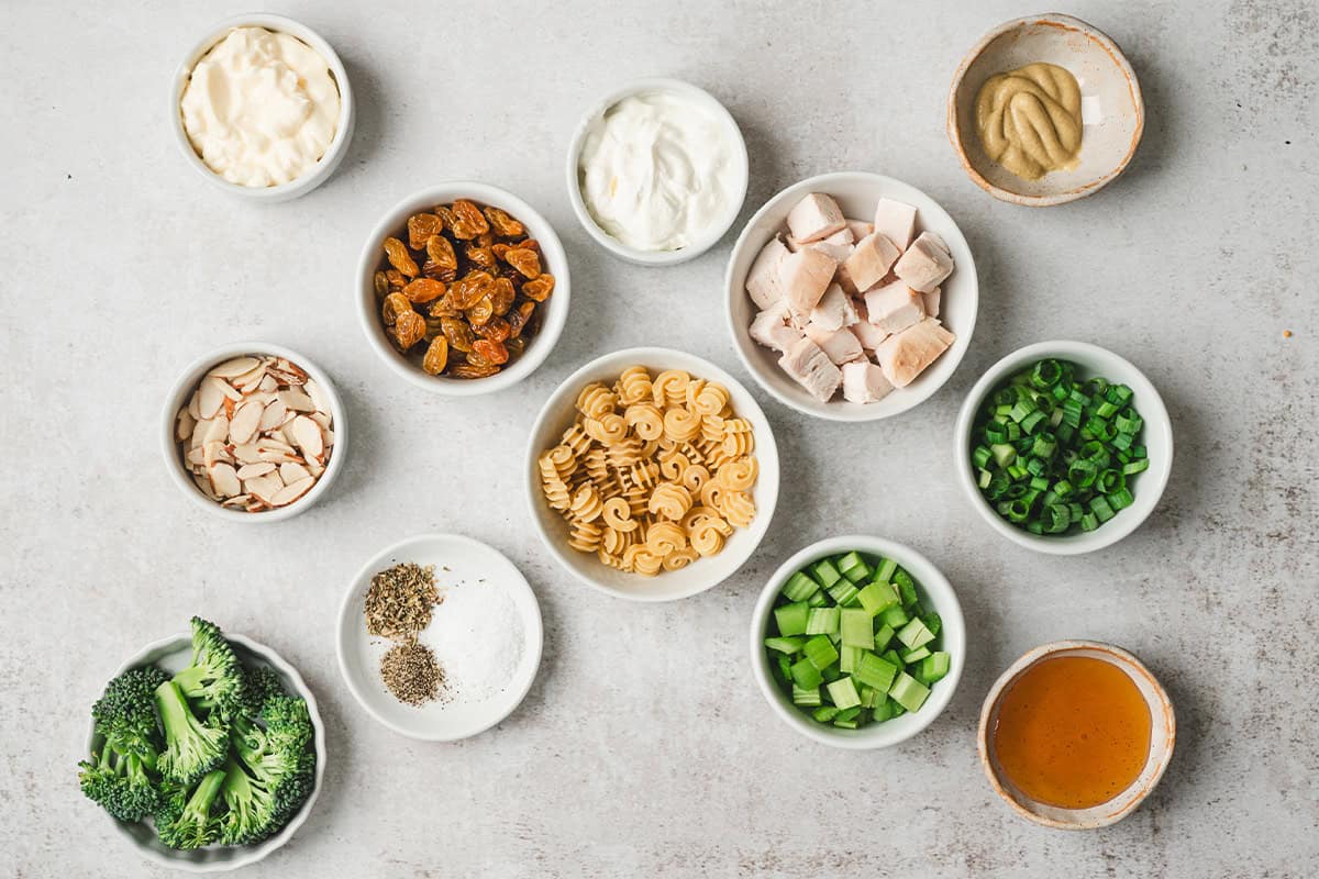 ingredients to make Chicken Broccoli Pasta Salad