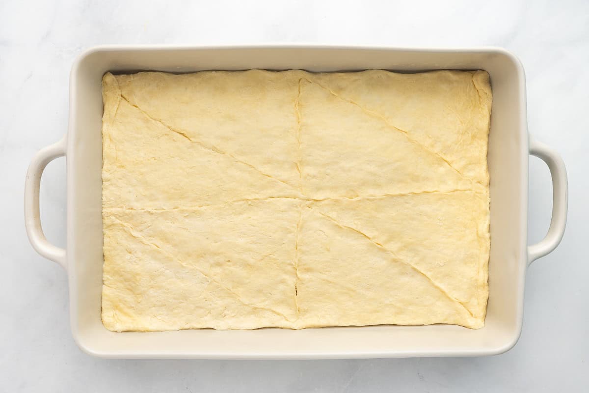 bottom dough layer of Sopapilla Cheesecake