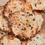 Close up of cottage cheese chips.
