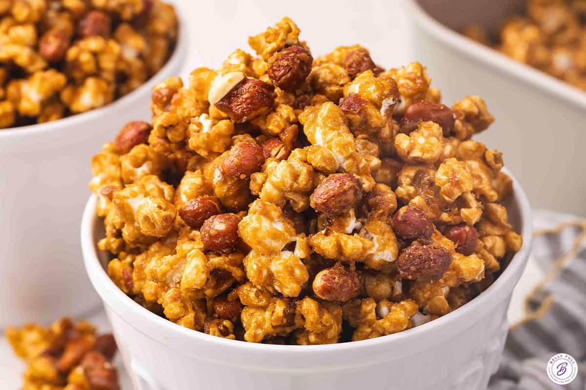 A bowl of Cracker Jack popcorn.