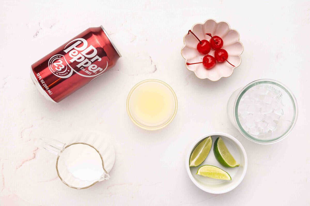 The ingredients to make a dirty soda.