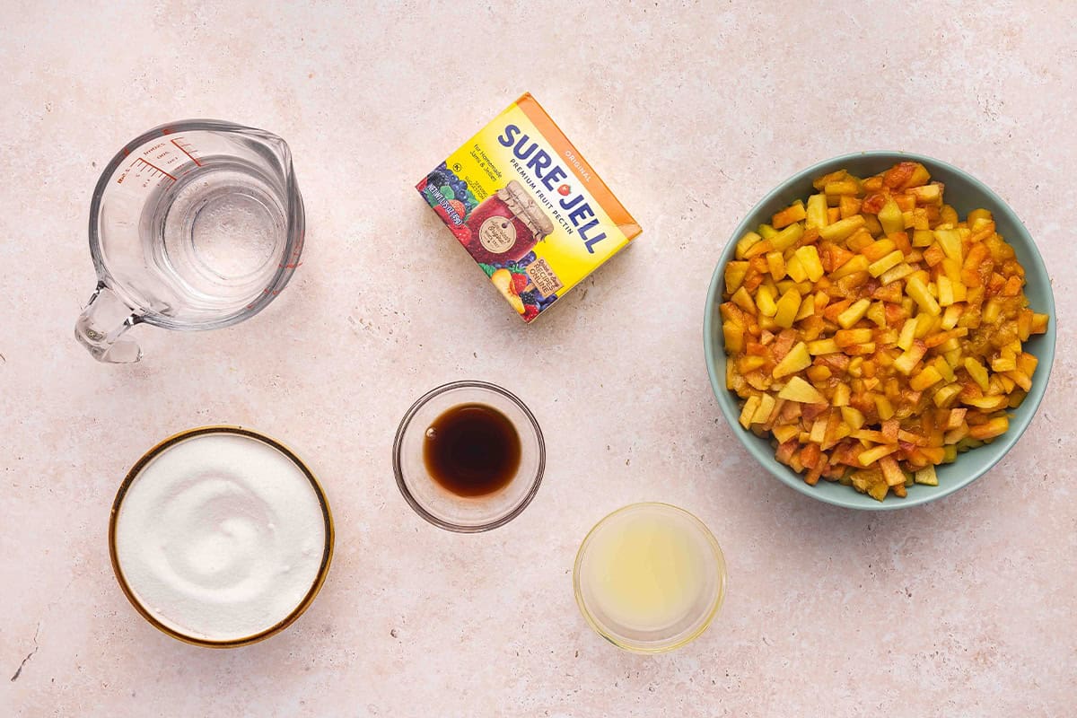 Peach jam ingredients