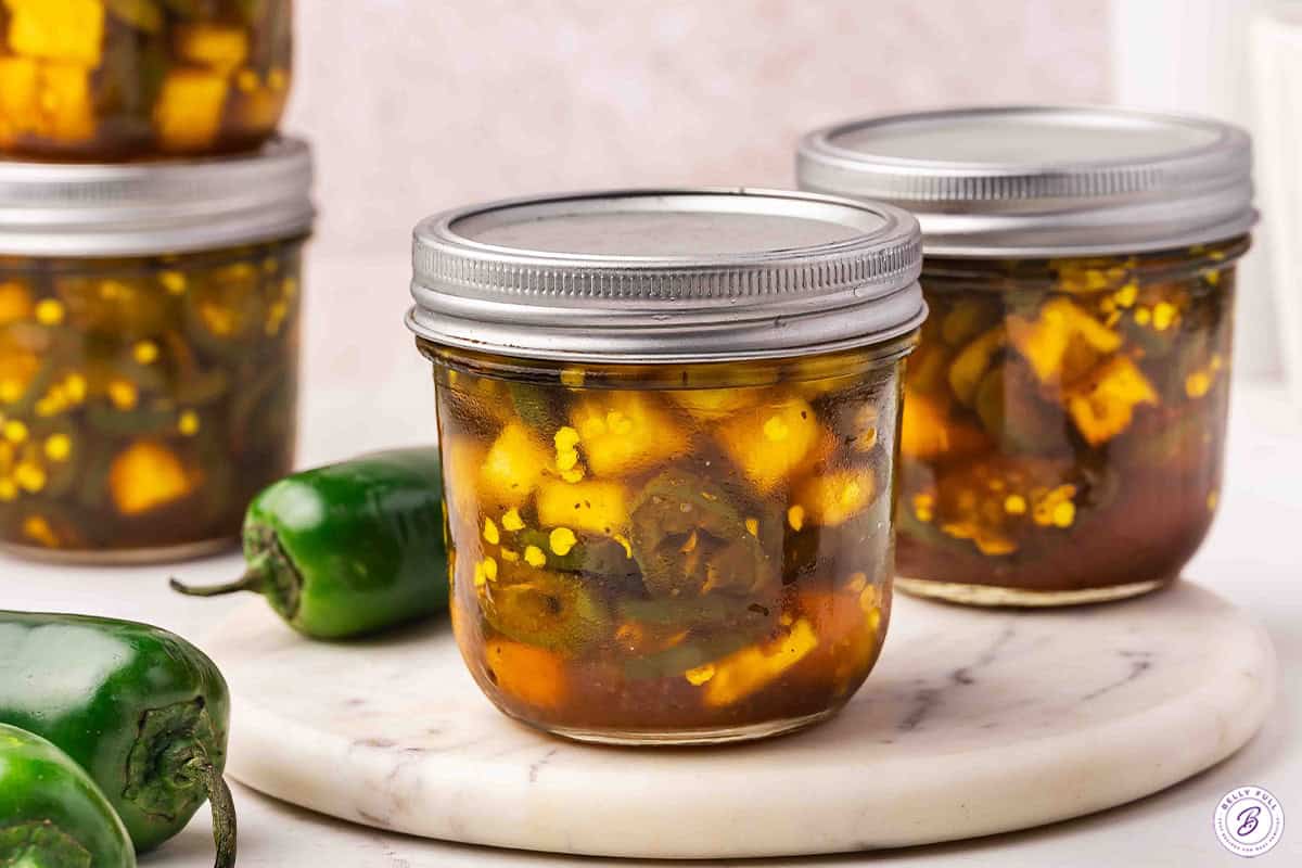 Side view of a jar of cowgirl candy.