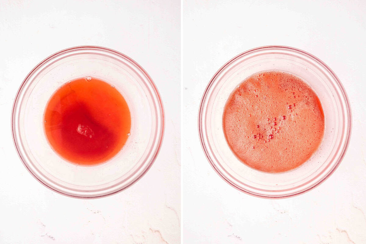 dissolving the gelatin for No-Bake Jello Pie