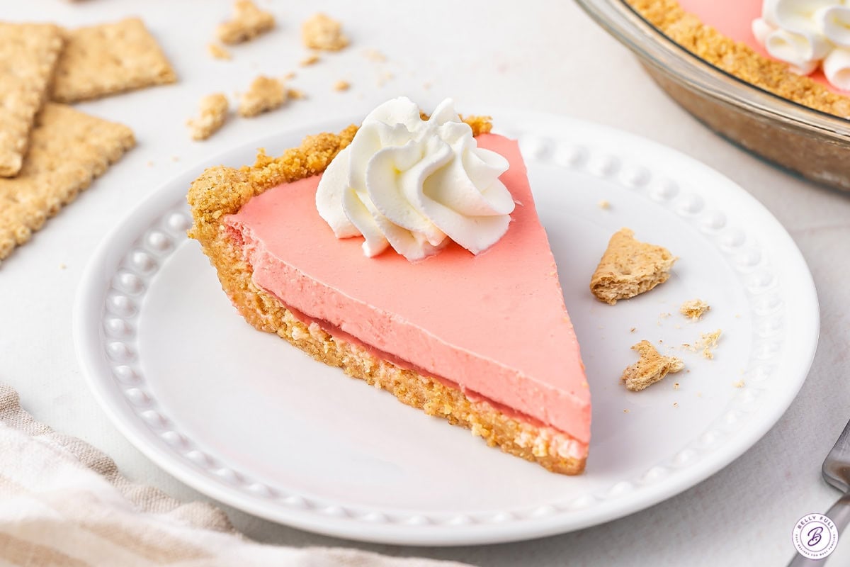 slice of finished No-Bake Jello Pie