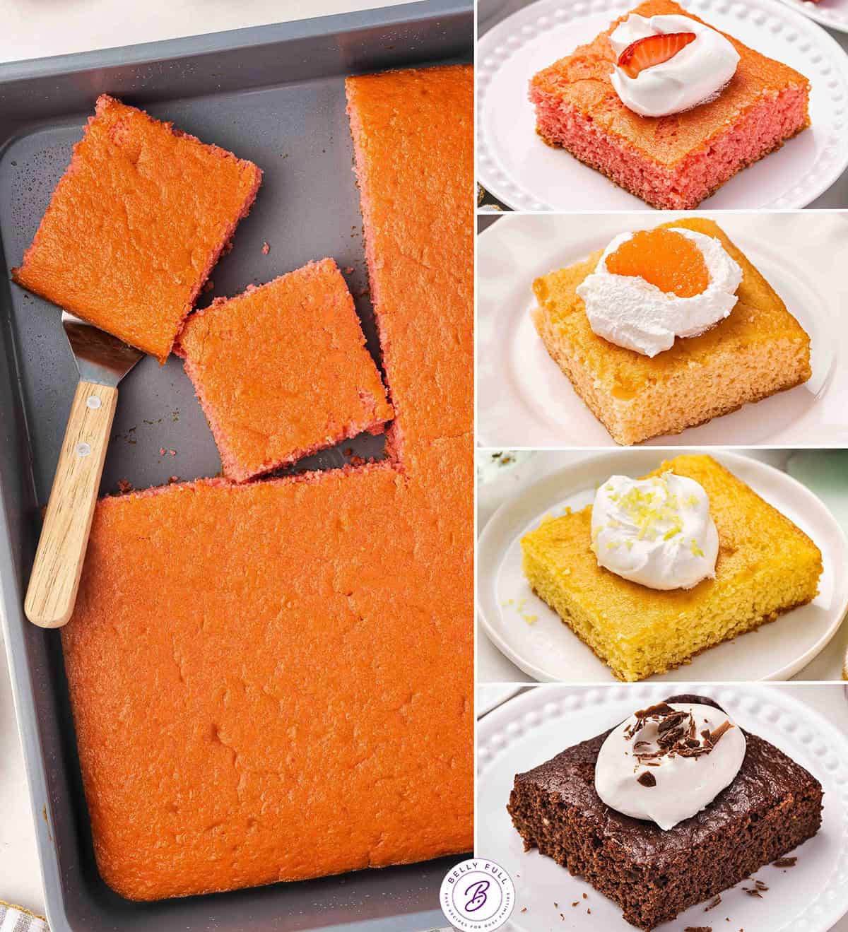 A collage of soda cake flavors.